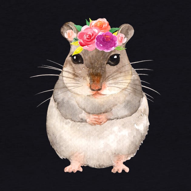 Cute Floral Hamster Lovers Gift Idea by MIRgallery